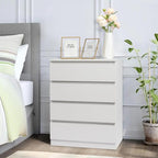 Karl home White 4 Drawer Modern Dresser, Bedroom Chest with Cut-Out Handles - Image 2