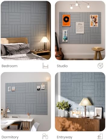 Fluxynara Felt Bulletin Board & Cork Board Alternative, Blue Gray - Image 6