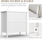 RoyalCraft White Fluted 3 Drawer Dresser, 32 inch Wide Dresser Nightstand for Bedroom, Modern Wood Chest of Drawers, Large Painted Nightstand with 3 Drawers for Closet, Hallway, Entryway - Image 5