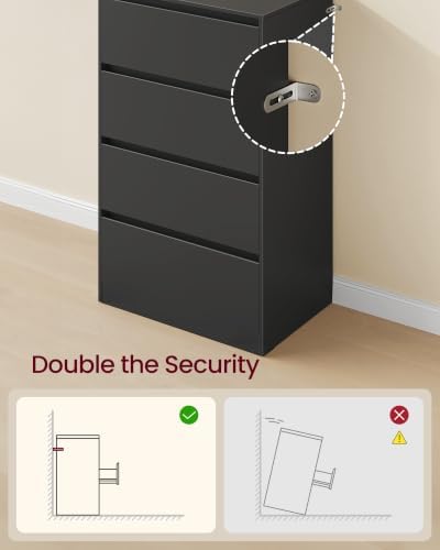 VASAGLE 4-Drawer Dresser, Chest of Drawers, 23.6 x 15.7 x 38.3 Inches - Image 6
