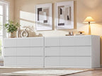 Standifurno White 9 Drawers Dresser, 57" Wide Fluted Dresser for Bedroom, Modern Chest of Drawers with Curved Profile, Handleless, Wooden TV Stand with Organizer Storage for Living Room, Entryway - Image 4
