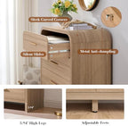 Curved Drawer Dresser for Bedroom with 5 Drawers, 31'' Wide Chest of Drawer - Image 5