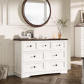 Farmhouse 7 Drawers Dresser for Bedroom with Charging Station,Wood Dressers by FFBCFDKFurnitureSet