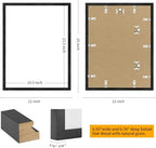 puthiac 20x24 Solid Oak Wood Picture Frames, Black, 3 Pack - Image 3