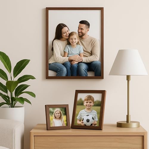 puthiac 6x8 Solid Oak Wood Picture Frames, Walnut, 3 Pack - Image 5