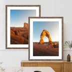 Hongkee 24x36 Poster Frame Set of 4, 24 x 36 Rustic Brown Wood (Mat 20x30) - Image 6