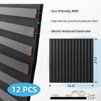 Art3d 12-Pack Acoustic Wood Slat Panel & Ceiling Tile, 2 x 2 ft, Blackwood - Image 6