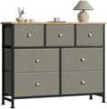 Sweetcrispy 7 Drawer Dresser for Bedroom Storage with Fabric Bin, Ink Green by Sweetcrispy