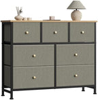 Sweetcrispy 7 Drawer Dresser for Bedroom Storage with Fabric Bin, Ink Green by Sweetcrispy