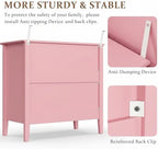 RoyalCraft 32" Large Nightstand Set of 2, Fluted Painted Wood Dresser with 3 Spacious Drawers, Modern Bedside Table for Bedroom, Living Room, Pink - Image 5