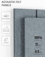 Fluxynara 36" x 24" Large Felt Bulletin Board, Blue Gray - Image 5
