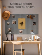 Fluxynara 36" x 24" Large Felt Bulletin Board, Blue Gray - Image 6