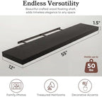 48" Black Floating Shelves 12inch Deep Wall Shelf, Set of 1 - Image 2
