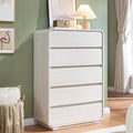 Standifurno White 5 Drawers Dresser, Curved Dresser with Storage Organizer, Modern Drawer of Handleless, Large Chest of Drawers for Living Room, Nursery, Entryway, 29.5’’W by StandifurnoFurniture