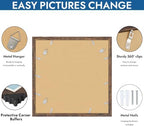 Hongkee 16x16 Frame Set of 4, 16 x 16 Rustic Brown Wood Style(Mat 12x12) - Image 5