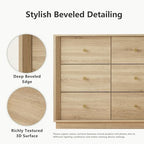 FORTUNETEC 55" Wide 9 Drawer Dresser for Bedroom, Oak - Image 4