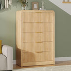 Decofy Fluted 5 Drawers Dresser, 48" Tall Chest of Drawers for Bedroom - Image 6