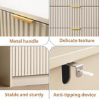 MAISONARIA Beige 9 Drawer Dresser for Bedroom, 63" Wide Modern Fluted Dresser with Gold Metal Handles, Chest of Drawers for Bedroom, Living Room, Entryway, Hallway - Image 4