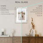 Hongkee 7x10 Picture Frame Set of 4, Made of Real Glass and Distressed White Frame - Display 5.5 x 8.5 Diploma Frame with Mat or 7x10 Without Mat, 7 by 10 Photo for Wall or Tabletop - Image 4