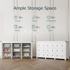 Xixini 59.1" Wide 9-Drawer Farmhouse Dresser for Bedroom, White - Image 4