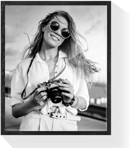 puthiac 20x24 Solid Oak Wood Picture Frame, Black, 1 Pack by PUTHIAC