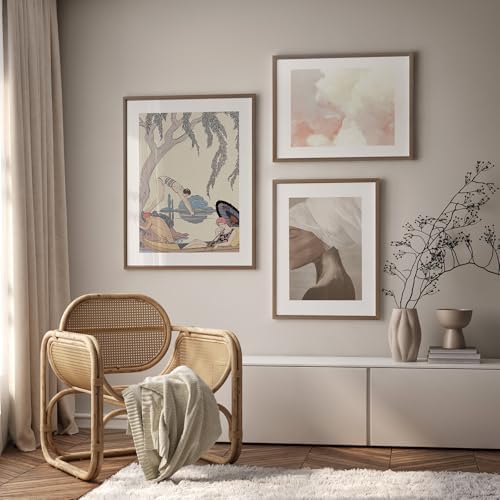 18x24 Wood Poster Frame, 18x24 Solid Oak Picture Frames Matted to 16x20 - Image 2