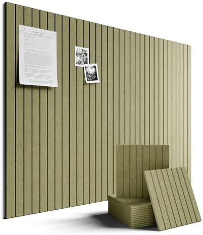 Fluxynara 48" x 36" Large Felt Bulletin Board, Olive Green by FLUXYNARA