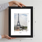 Hongkee 9x12 Picture Frame Set of 4, Made of Glass and Rustic Black Wooden Frame - Display Picture 6x8 with Mat or 9 x 12 Without Mat, 9 by 12 Photo for Wall or Tabletop - Image 2
