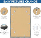 Hongkee 11x17 Picture Frame Set of 4, 11 x 17 Grey Wood Style(Mat 8x12) - Image 5