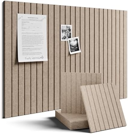 Fluxynara 36" x 24" Large Felt Bulletin Board, Taupe by FLUXYNARA
