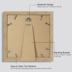 Hongkee 10x10 Picture Frame Set of 4, Made of Glass and Natural Oak Wooden Frame - Display Picture 8x8 with Mat or 10 x 10 Without Mat, 10 by 10 Photo for Wall or Tabletop - Image 3