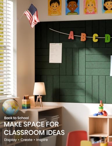 Fluxynara 36" x 24" Large Felt Bulletin Board, Pine Green - Image 4