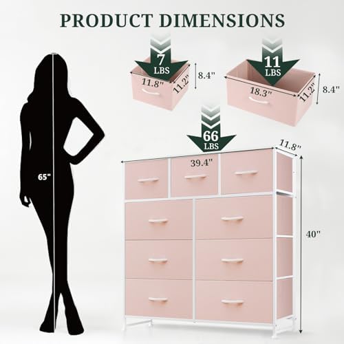 9-Drawer Dresser for Bedroom, Anti-Tip Tall Storage Organizer - Image 3
