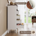 GarveeHome Fluted Dresser for Bedroom with 5 Deep Drawers, White - Image 7