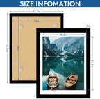 Hongkee 12x16 Picture Frame Set of 4, 12 x 16 Black Wood Style(Mat 11x14) - Image 3