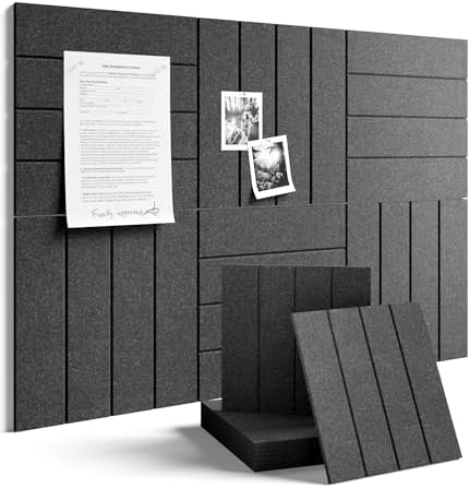 Fluxynara 36" x 24" Large Felt Bulletin Board, Charcoal Gray by FLUXYNARA