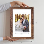 Hongkee 8x12 Picture Frame Set of 4, Made of Glass and Rustic Brown Wooden Frame - Display 6x8 Picture with Mat or 8 x 12 Poster Without Mat, 8 by 12 Photo for Wall or Tabletop - Image 2