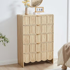 ORRD 5 Drawer Dresser for Bedroom, Modern Closet Chest of Drawers with Wave Fluted Drawer, Wood Storage Small Dresser Organizer for Nursery Bedroom Living Room Hallway Closet (Natural) by ORRD