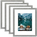 Hongkee 16x20 Frames Set of 4, 16 x 20 Grey Wood Style(Mat 11x14) by Hongkee