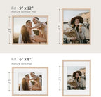 puthiac 9x12 Solid Oak Wood Picture Frame with 6x8 Mat, Natural Oak, 1 Pack - Image 4