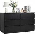 Spaco Black Dresser for Bedroom,Modern 6 Drawer Dresser with Deep Drawer,Wide Storage Chest of Drawers,Bedroom Storage Organizer Furniture,TV Stand for Living Room by SpacoHomeFuniture