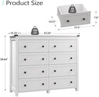 Xixini 47.2" Wide 8-Drawer Farmhouse Dresser for Bedroom, White - Image 3