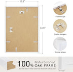 puthiac 10x14 Solid Oak Wood Picture Frame, White, 1 Pack - Image 3