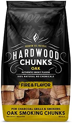 Fire & Flavor Oak Wood Chunks for Smoking and Grilling - All-Natural, Long-Lasting with a Mildly Sweet Flavor - Large Chunk Wood Chips for Smokers by FireFlavor