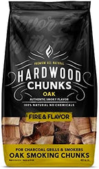Fire & Flavor Oak Wood Chunks for Smoking and Grilling - All-Natural, Long-Lasting with a Mildly Sweet Flavor - Large Chunk Wood Chips for Smokers by FireFlavor
