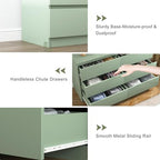 Vibe & Dine 6 Drawer Double Dresser, Modern Chest of Drawers with Wide Storage for Closet, Bedroom, Living Room (Light Green) - Image 6