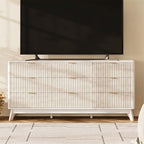 63" Wide Fluted 9 Drawers Dresser for Bedroom,Curved Edge,White - Image 3