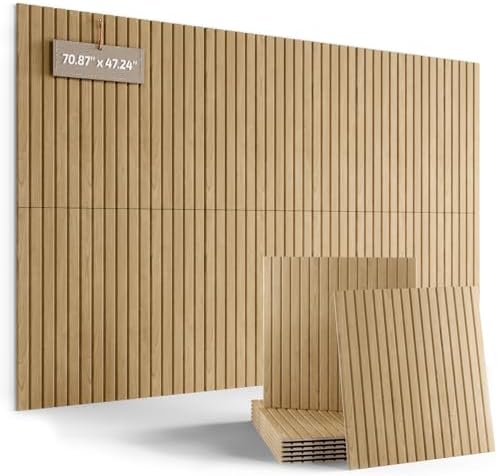 Fluxynara 6-Pack Large Felt Bulletin Board, Natural Oak Slat by FLUXYNARA