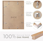 16x24 Poster Frame, Solid Oak Wood 16x24 Frames with Mat to 12x18 - Image 4