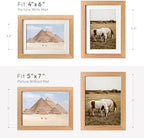 5x7 Wood Picture Frame, Solid Oak 5x7 Photo Frames with Mat to 4x6 - Image 3